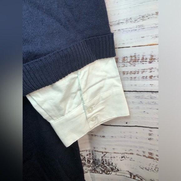 Navy Blue Layered Sweater Dress - Picture 5 of 15